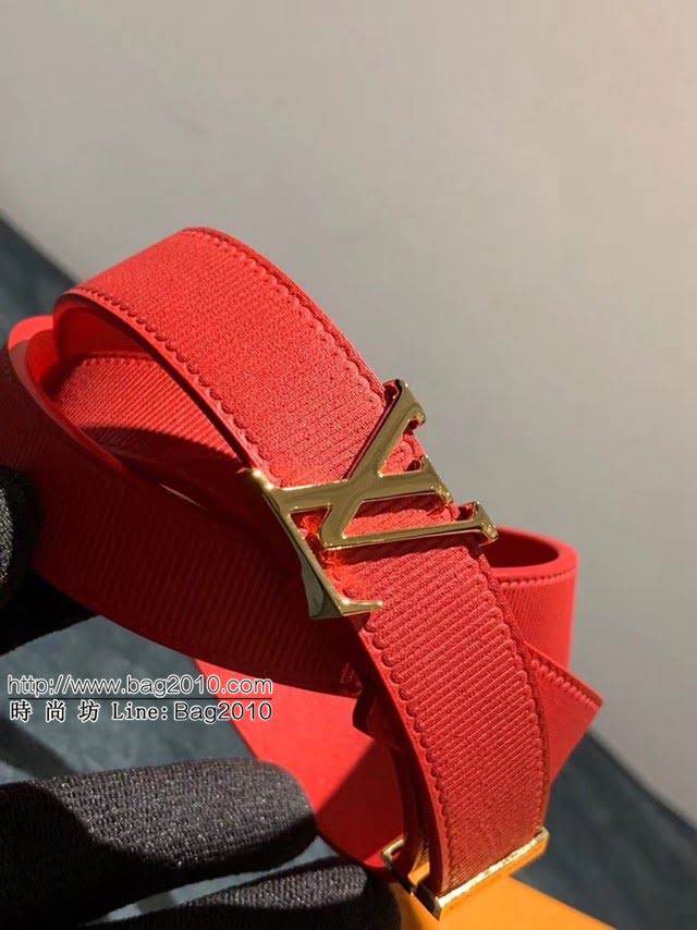 LV新款女士皮帶 路易威登橫棱紋腰帶 lv晚裝腰帶  jjp1276